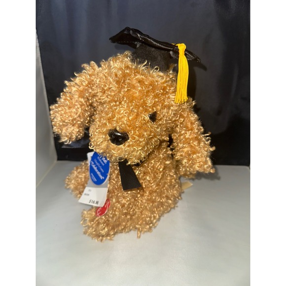 Celebrate! Other - Graduation Poodle Plush Musical Singing Celebration Tan Curly Dog Toy NWT